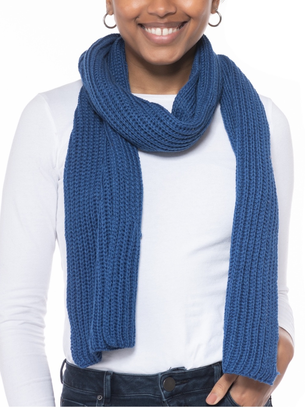 Style & Co. Ribbed Knit Scarf in Blue